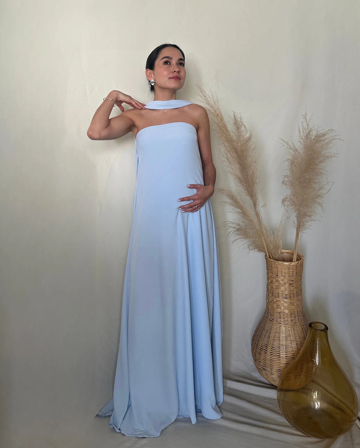 Vestido de Maternidad Adela azul cielo
