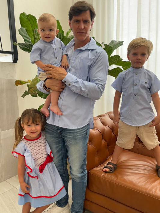 Match familia rayas azules