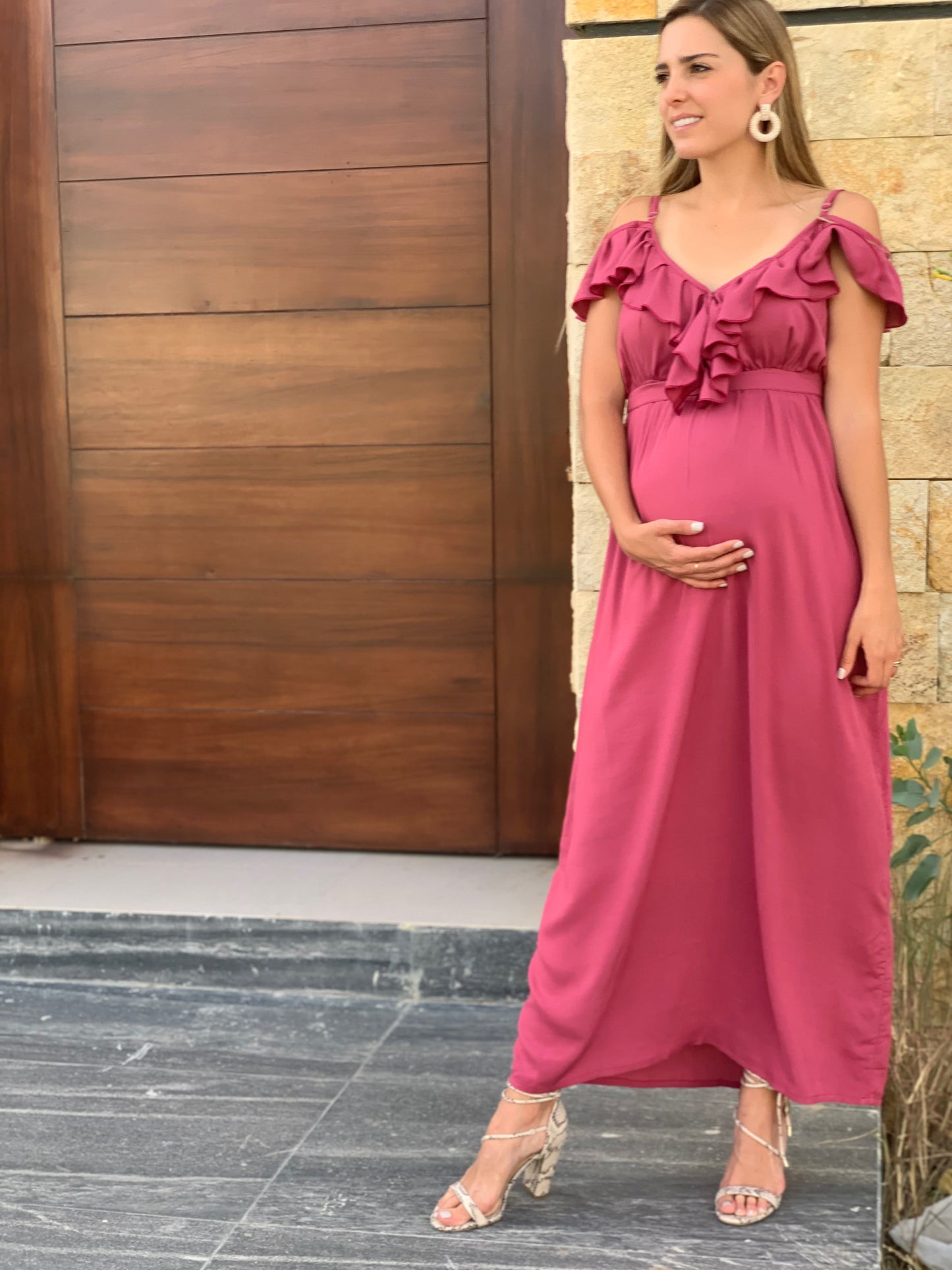Vestido maternidad, Dayana rosa quemado CH, M y XG