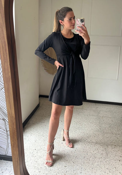 Vestido maternidad y lactancia Romina Negro