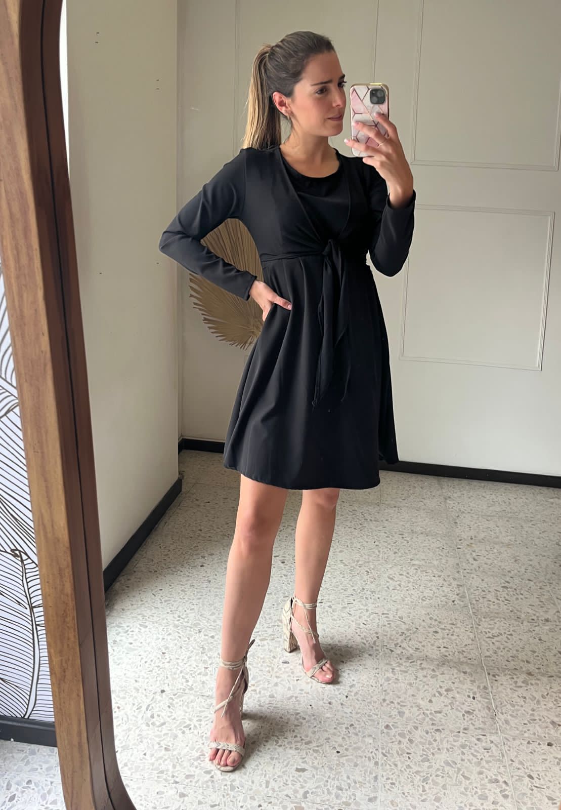 Vestido maternidad y lactancia Romina Negro CH, XG