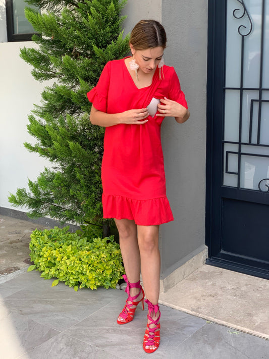 Vestido de lactancia, Isabella Rojo XG