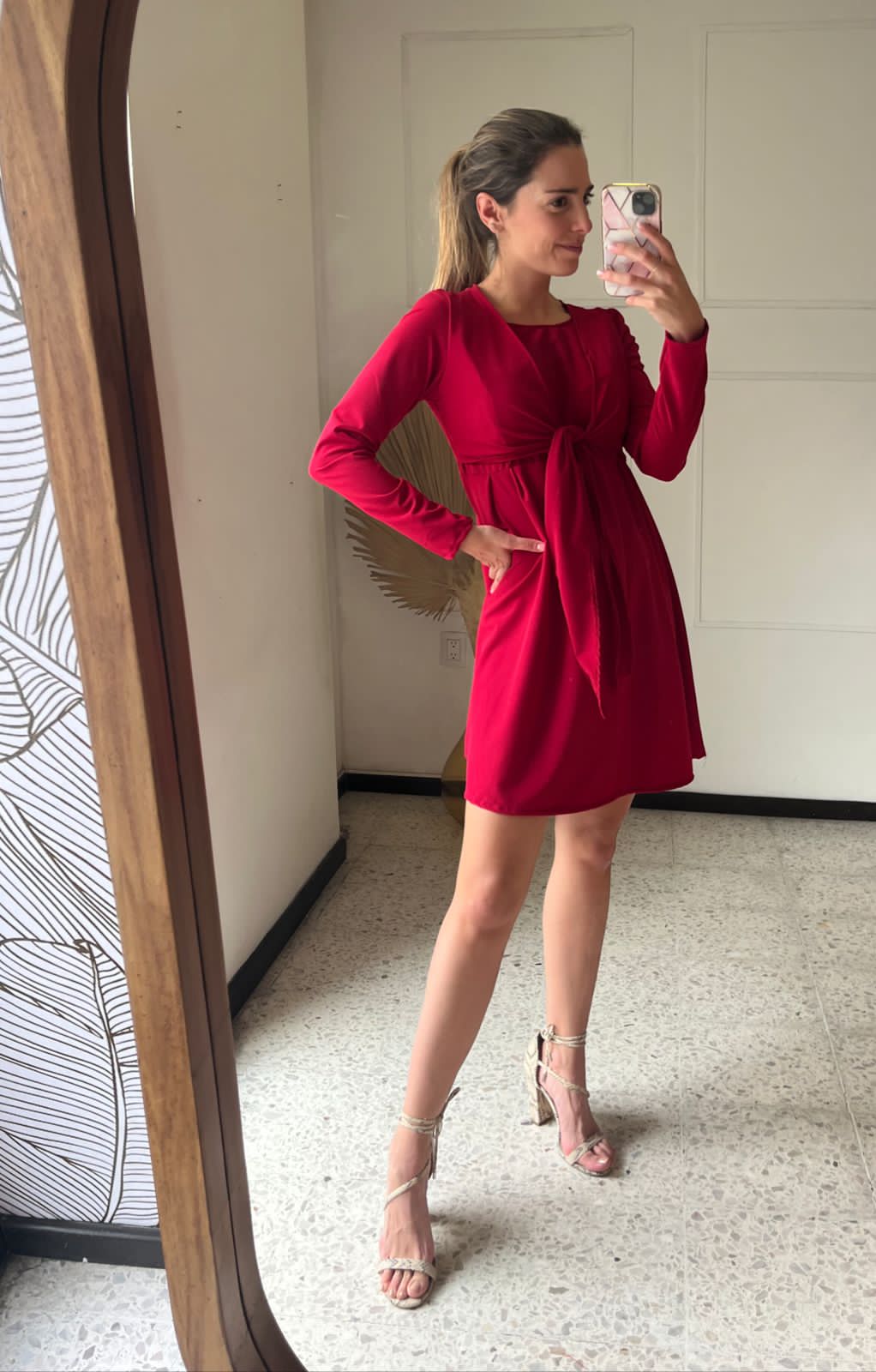 Vestido de maternidad y lactancia Romina Rojo G