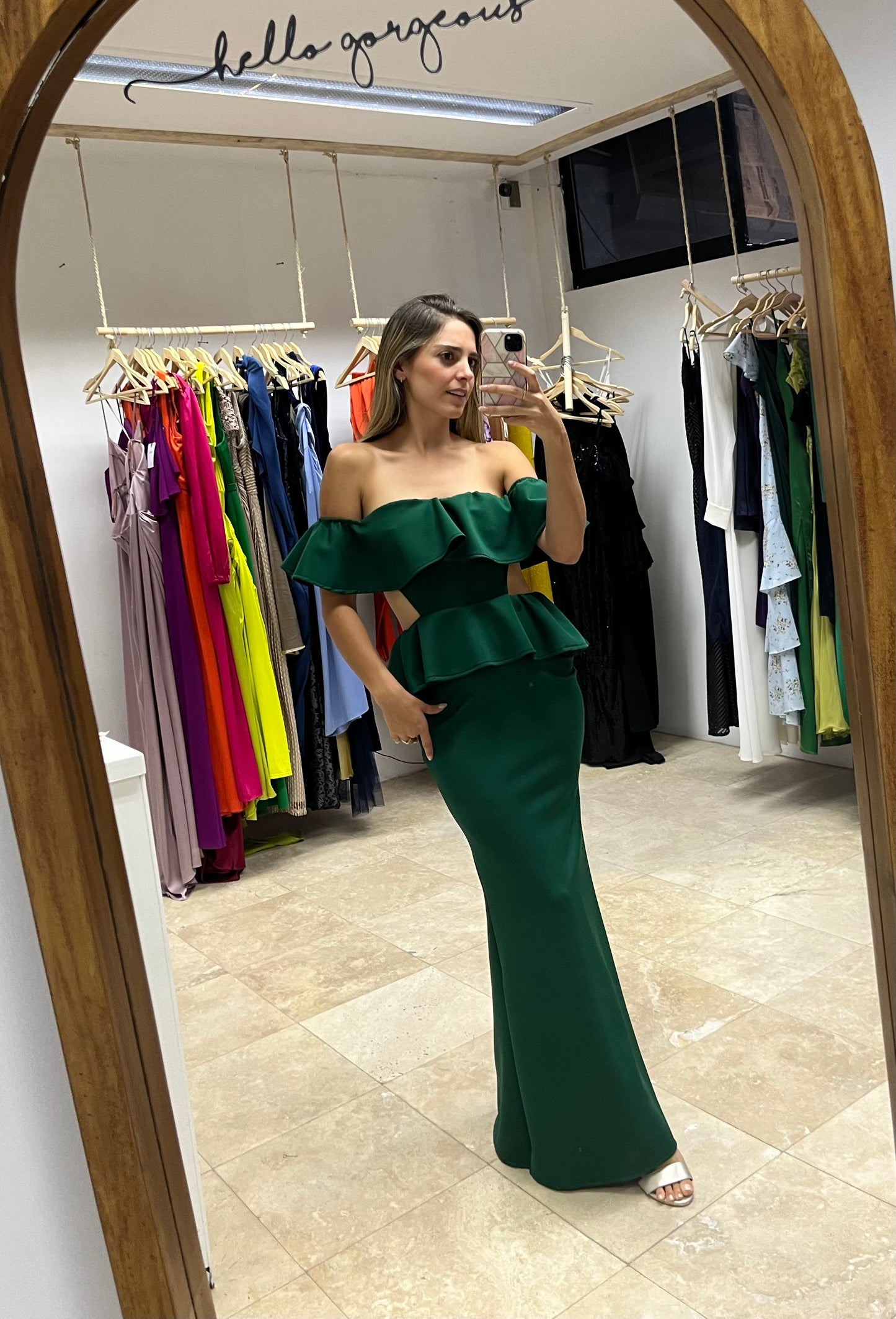 Vestido, Tanya verde neopreno CH
