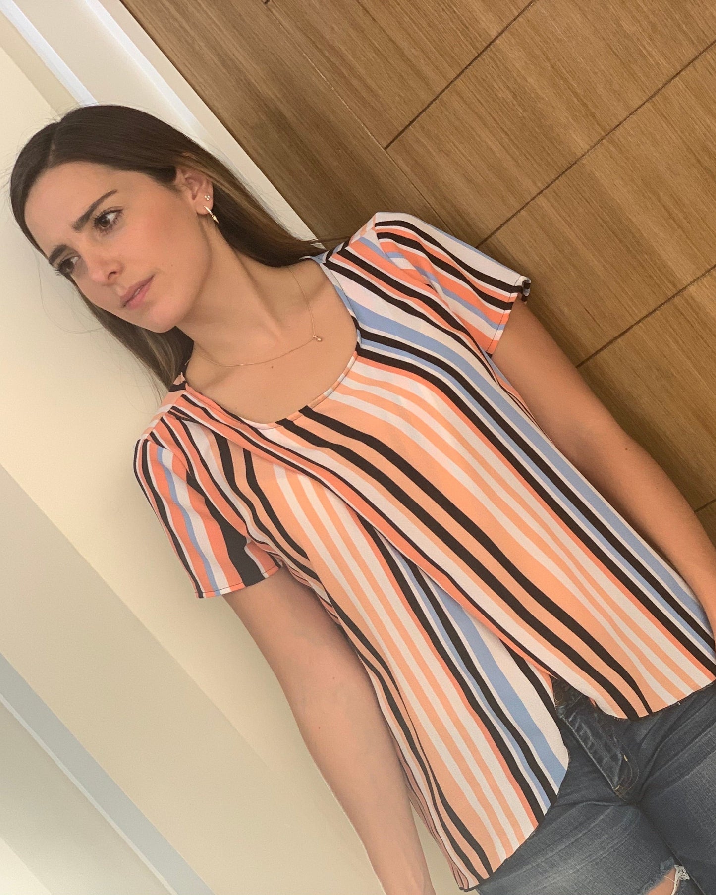 Blusa de Lactancia Diana, rayas colores