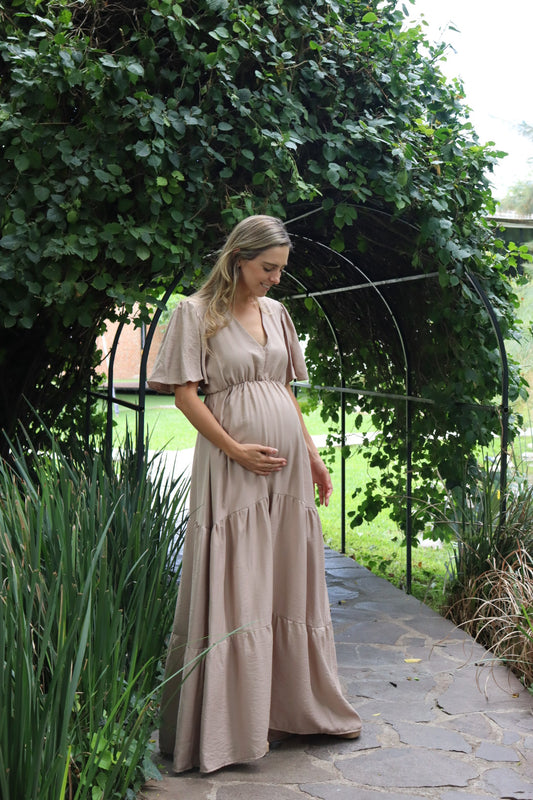 Vestido de maternidad Sofia/Dalia beige