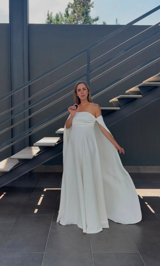 Vestido de maternidad Leonor, blanco