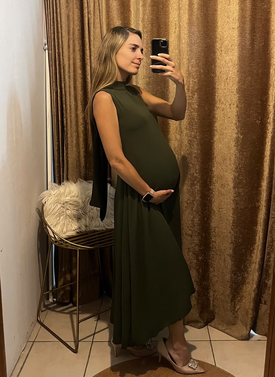 Vestido de maternidad Sonia verde olivo
